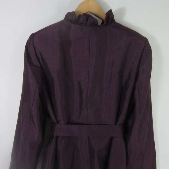 New John Meyer Womens 16W Berry Purple LS Ruffle Trim Blazer Sash NWT $300.00 XL - Picture 7 of 11